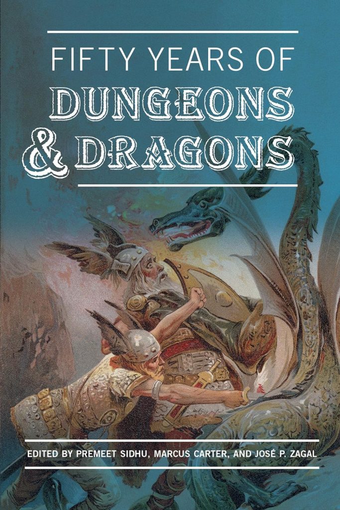 Cover of 'Fifty Years of Dungeons and Dragons' book.